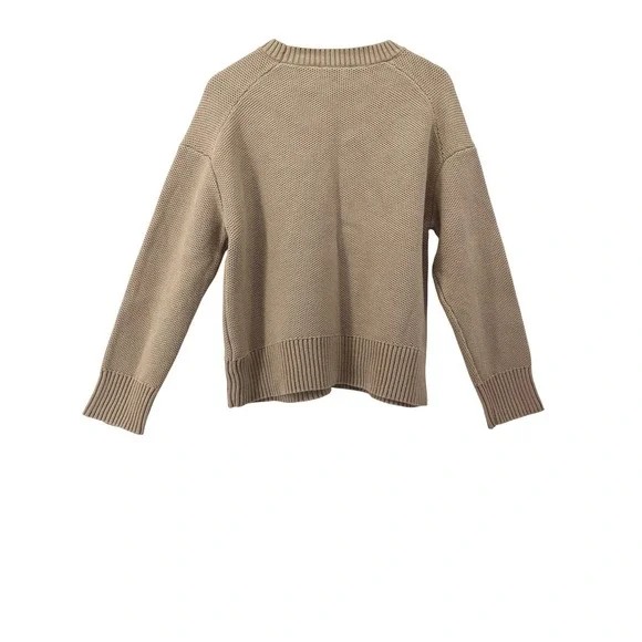 EVERLANE The Cotton Honeycomb Square Crew Textured Knit Sweater Size Large - Picture 5 of 9
